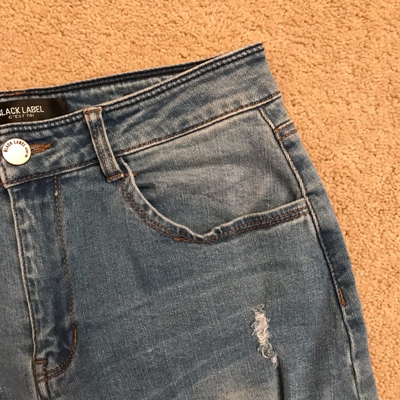 Black Label C’est Toi Distressed Demin Skirt - Picture 6 of 16